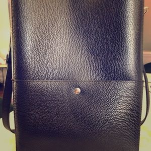 Genuine leather bucket bag